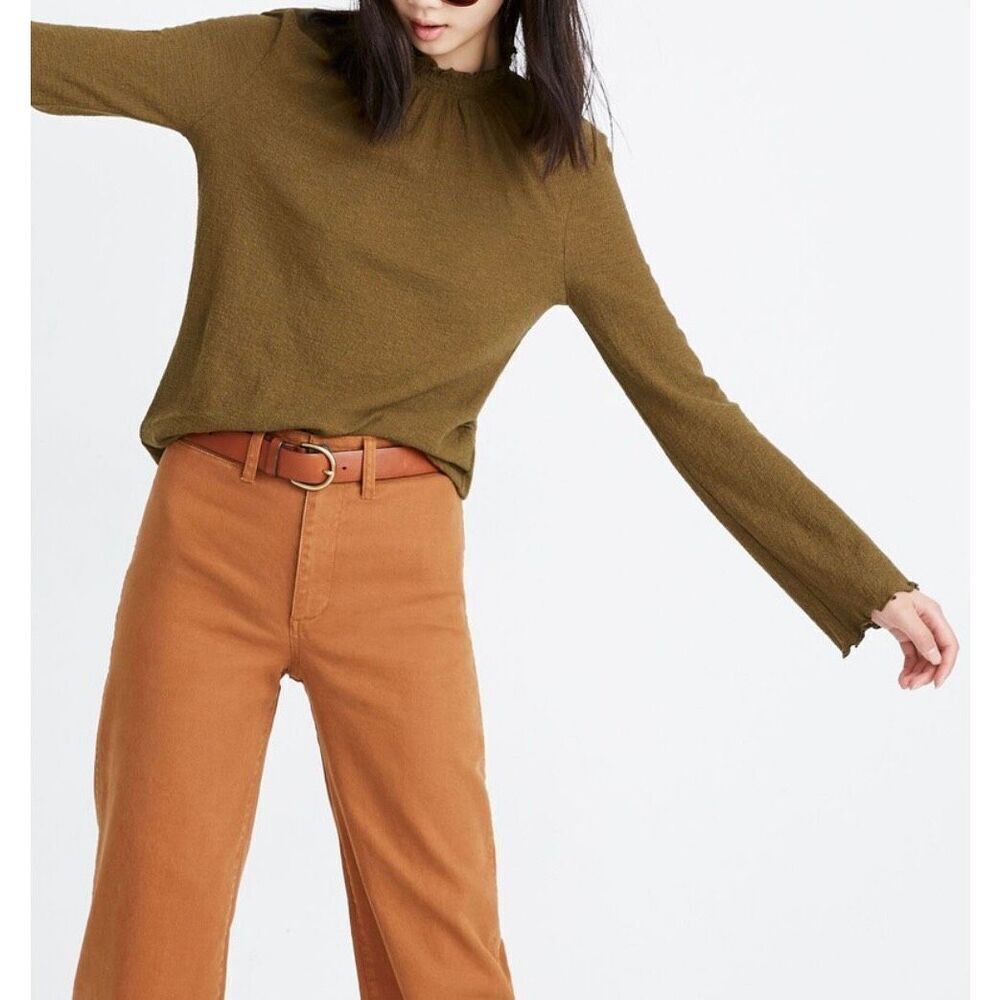 Madewell Texture & Thread Ruffled Mockneck Top